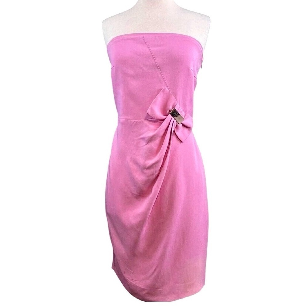 Cristinaeffe Collection Italy Strapless Bow Stretch Dress Pink Size IT 46 US 10